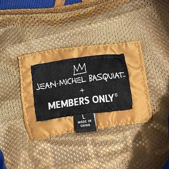 NWT Members Only Men's Large Jean-Michel Basquiat Blue Windbreaker Jacket - Picture 5 of 6